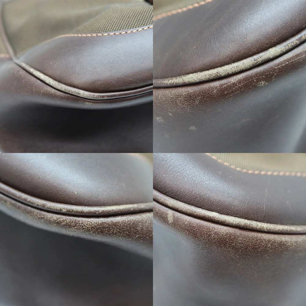 Prada Logo Jacquard Handbag Brown Canvas Leather - Picture 6 of 6